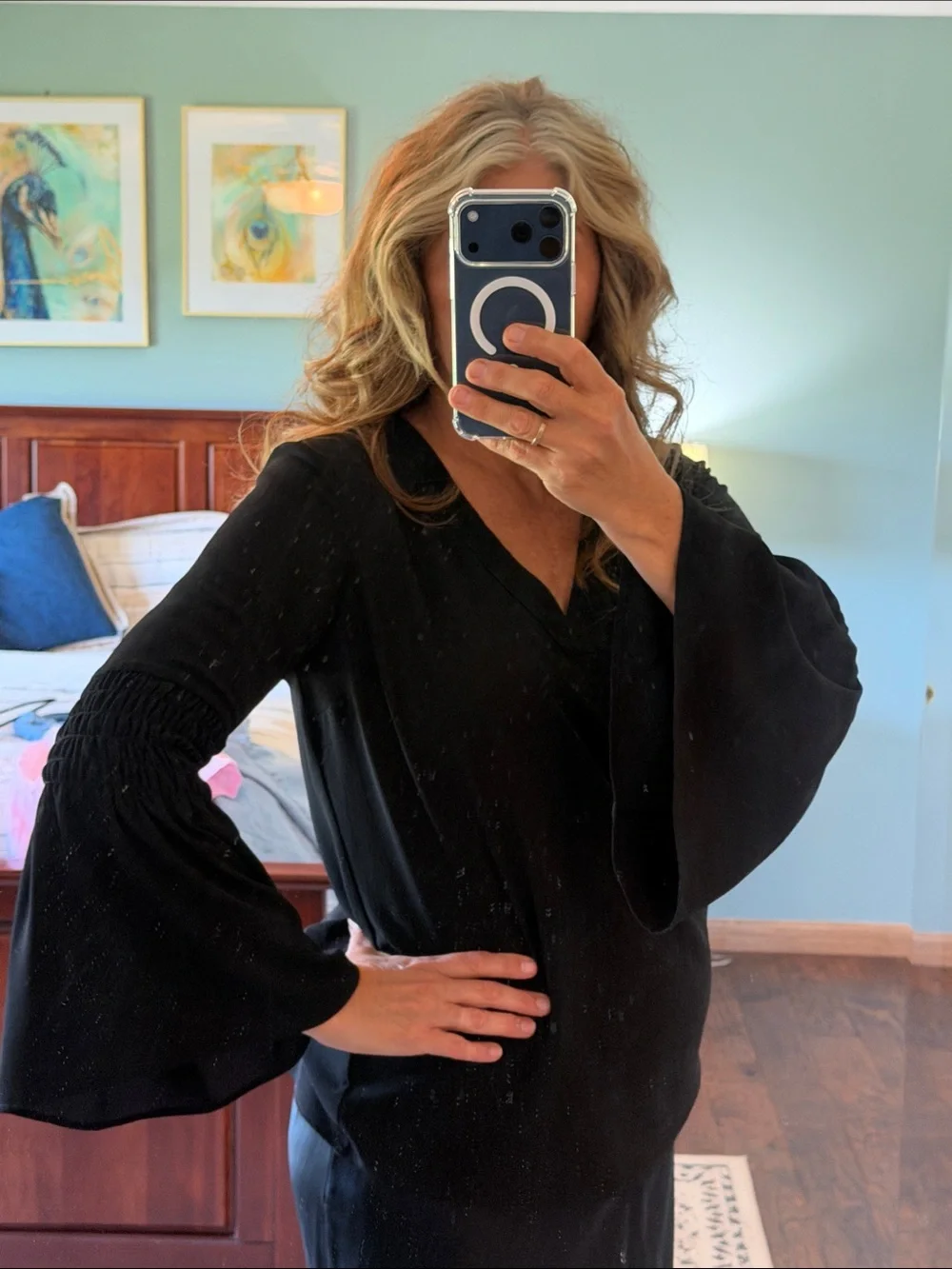 Michael Kors Black Top with Beige Label